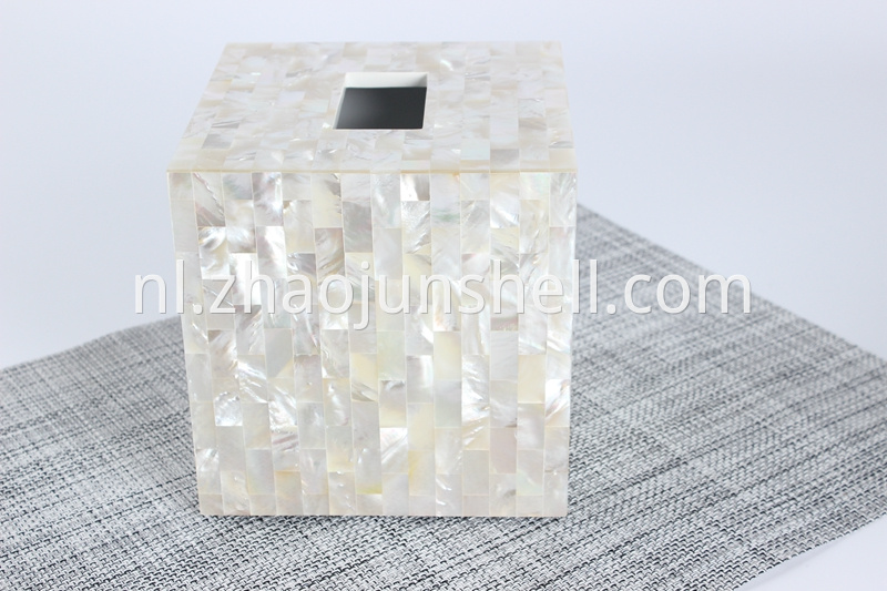 white mother of pearl tissue box